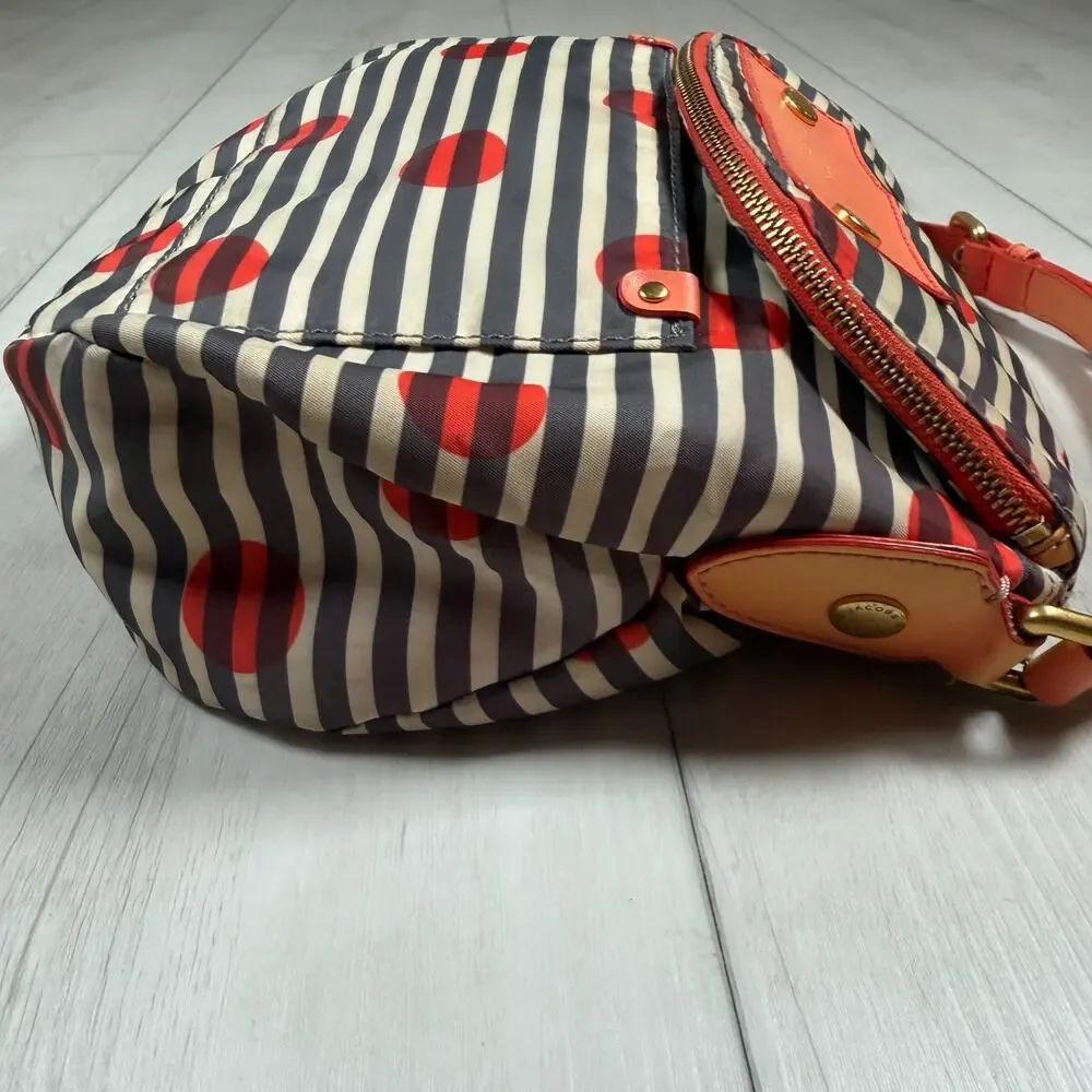 Marc By Marc Jacobs Nylon Striped Natasha Polka Dot Crossed Body Bag
